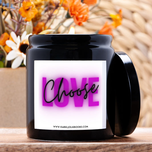 Choose Love - Candle Ceramic 8oz (Black)