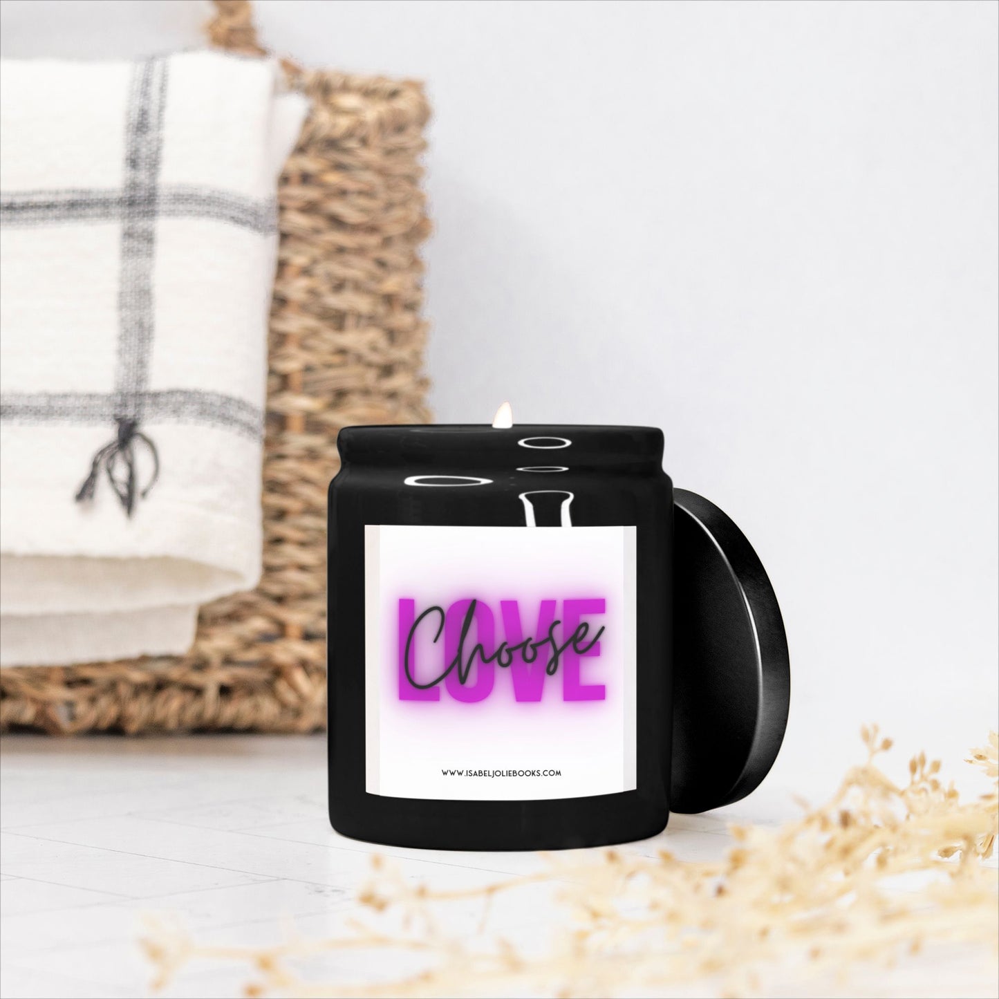 Choose Love - Candle Ceramic 8oz (Black)