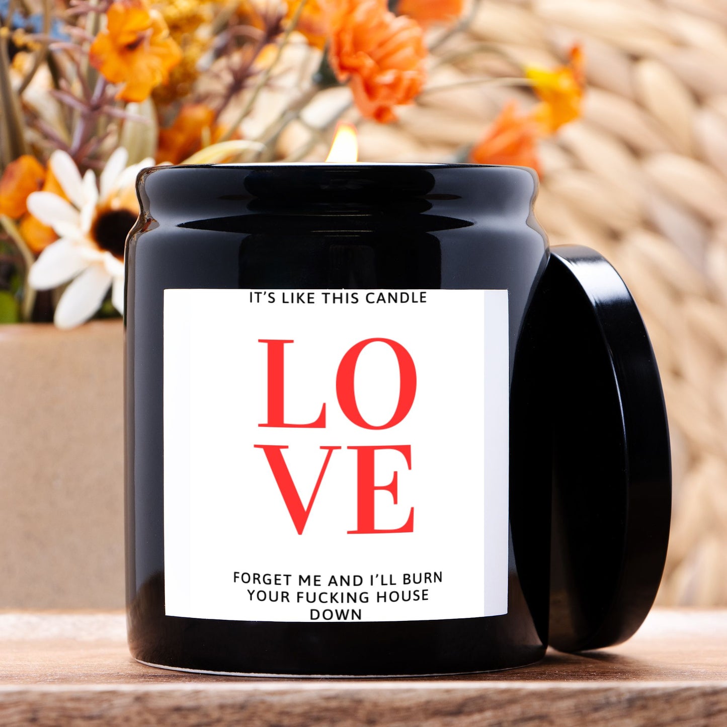 It's Like this LOVE - Candle Ceramic 8oz (Black)