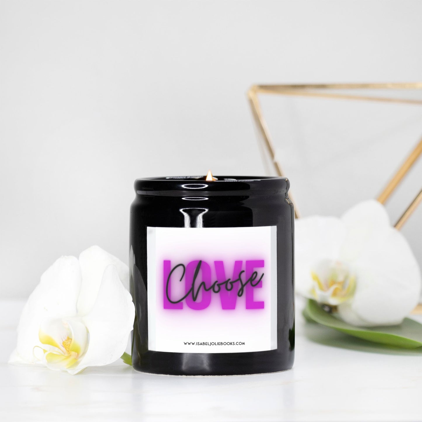 Choose Love - Candle Ceramic 8oz (Black)