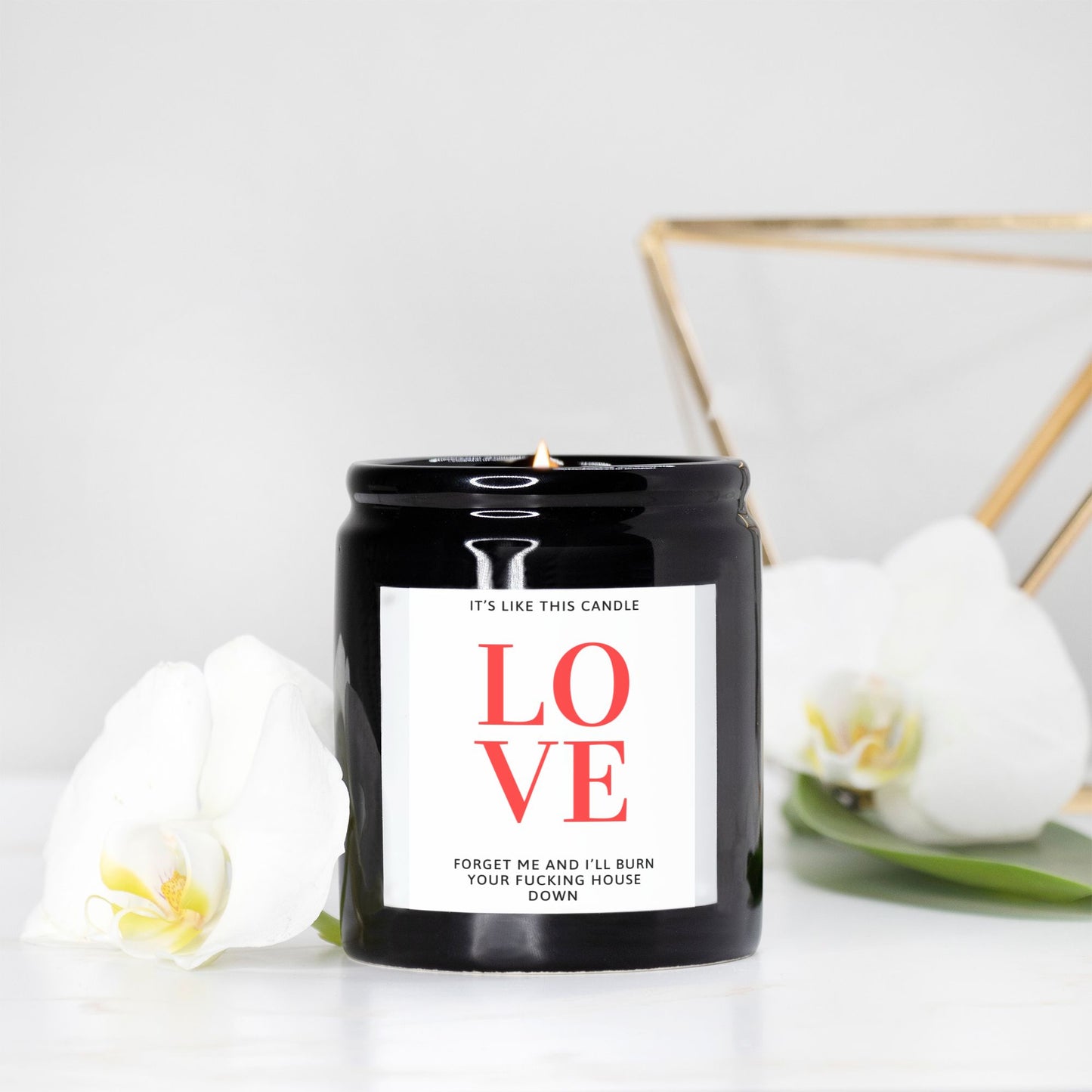 It's Like this LOVE - Candle Ceramic 8oz (Black)