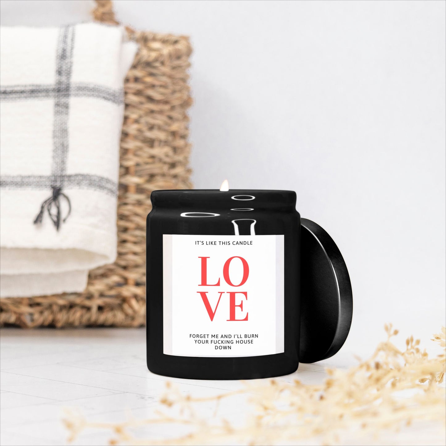 It's Like this LOVE - Candle Ceramic 8oz (Black)